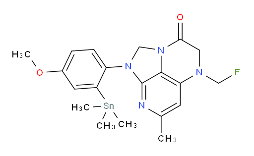5-(fluoromethyl)-1-(4-methoxy-2-(trimethylstannyl)phenyl)-7-methyl-4,5-dihydro-1H-1,2a,5,8-tetraazaacenaphthylen-3(2H)-one