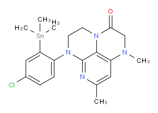 6-(4-chloro-2-(trimethylstannyl)phenyl)-1,8-dimethyl-1,2,5,6-tetrahydro-1,3a,6,7-tetraazaphenalen-3(4H)-one