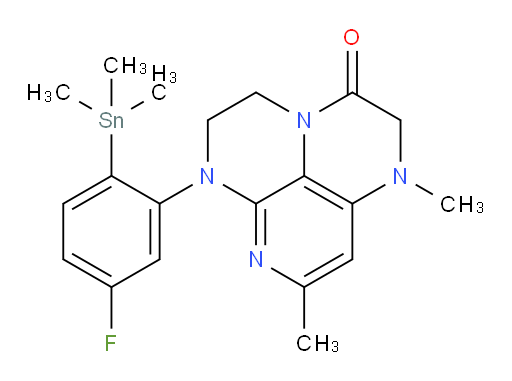 6-(5-fluoro-2-(trimethylstannyl)phenyl)-1,8-dimethyl-1,2,5,6-tetrahydro-1,3a,6,7-tetraazaphenalen-3(4H)-one