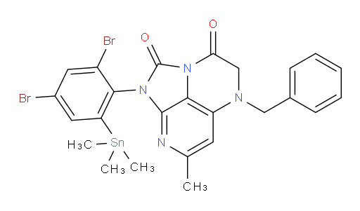 5-benzyl-1-(2,4-dibromo-6-(trimethylstannyl)phenyl)-7-methyl-4,5-dihydro-1H-1,2a,5,8-tetraazaacenaphthylene-2,3-dione