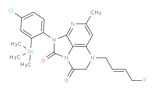 (E)-1-(4-chloro-2-(trimethylstannyl)phenyl)-5-(4-fluorobut-2-en-1-yl)-7-methyl-4,5-dihydro-1H-1,2a,5,8-tetraazaacenaphthylene-2,3-dione