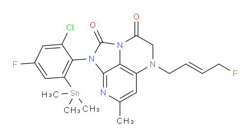 (E)-1-(2-chloro-4-fluoro-6-(trimethylstannyl)phenyl)-5-(4-fluorobut-2-en-1-yl)-7-methyl-4,5-dihydro-1H-1,2a,5,8-tetraazaacenaphthylene-2,3-dione