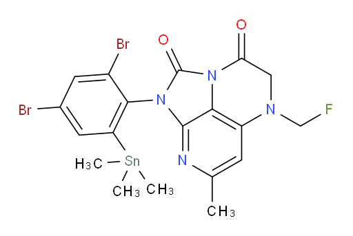1-(2,4-dibromo-6-(trimethylstannyl)phenyl)-5-(fluoromethyl)-7-methyl-4,5-dihydro-1H-1,2a,5,8-tetraazaacenaphthylene-2,3-dione