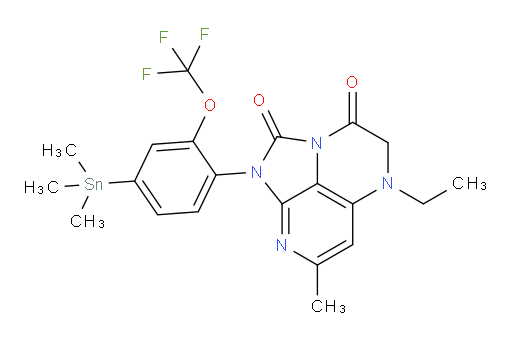 5-ethyl-7-methyl-1-(2-(trifluoromethoxy)-4-(trimethylstannyl)phenyl)-4,5-dihydro-1H-1,2a,5,8-tetraazaacenaphthylene-2,3-dione