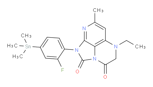 5-ethyl-1-(2-fluoro-4-(trimethylstannyl)phenyl)-7-methyl-4,5-dihydro-1H-1,2a,5,8-tetraazaacenaphthylene-2,3-dione