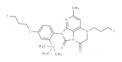 1-(4-(3-fluoropropoxy)-2-(trimethylstannyl)phenyl)-5-(3-fluoropropyl)-7-methyl-4,5-dihydro-1H-1,2a,5,8-tetraazaacenaphthylene-2,3-dione