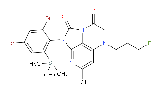 1-(2,4-dibromo-6-(trimethylstannyl)phenyl)-5-(3-fluoropropyl)-7-methyl-4,5-dihydro-1H-1,2a,5,8-tetraazaacenaphthylene-2,3-dione