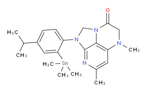 1-(4-isopropyl-2-(trimethylstannyl)phenyl)-5,7-dimethyl-4,5-dihydro-1H-1,2a,5,8-tetraazaacenaphthylen-3(2H)-one