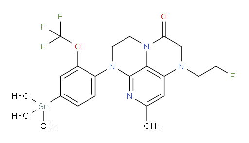1-(2-fluoroethyl)-8-methyl-6-(2-(trifluoromethoxy)-4-(trimethylstannyl)phenyl)-1,2,5,6-tetrahydro-1,3a,6,7-tetraazaphenalen-3(4H)-one