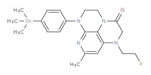 1-(2-fluoroethyl)-8-methyl-6-(4-(trimethylstannyl)phenyl)-1,2,5,6-tetrahydro-1,3a,6,7-tetraazaphenalen-3(4H)-one