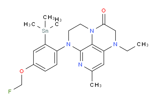 1-ethyl-6-(4-(fluoromethoxy)-2-(trimethylstannyl)phenyl)-8-methyl-1,2,5,6-tetrahydro-1,3a,6,7-tetraazaphenalen-3(4H)-one