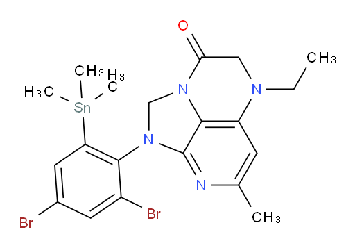 1-(2,4-dibromo-6-(trimethylstannyl)phenyl)-5-ethyl-7-methyl-4,5-dihydro-1H-1,2a,5,8-tetraazaacenaphthylen-3(2H)-one