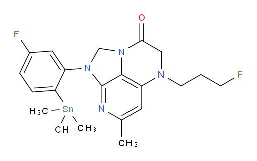 1-(5-fluoro-2-(trimethylstannyl)phenyl)-5-(3-fluoropropyl)-7-methyl-4,5-dihydro-1H-1,2a,5,8-tetraazaacenaphthylen-3(2H)-one