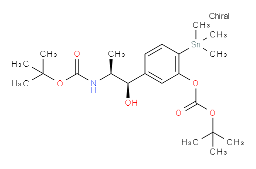 tert-butyl ((1R,2S)-1-(3-((tert-butoxycarbonyl)oxy)-4-(trimethylstannyl)phenyl)-1-hydroxypropan-2-yl)carbamate