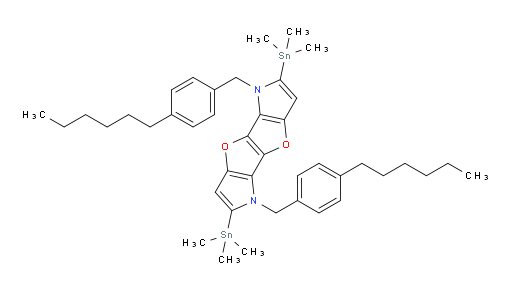 1,5-Bis[(4-hexylphenyl)methyl]-1,5-dihydro-2,6-bis(trimethylstannyl)pyrrolo[2′′,3′′:4′,5′]furo[2′,3′:4,5]furo[3,2-b]pyrrole