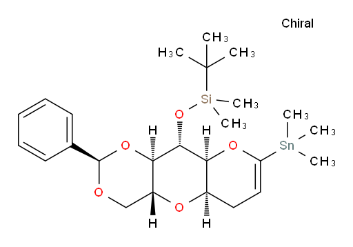 tert-butyldimethyl(((2R,4aR,5aR,9aS,10S,10aR)-2-phenyl-8-(trimethylstannyl)-4a,5a,6,9a,10,10a-hexahydro-4H-pyrano[2',3':5,6]pyrano[3,2-d][1,3]dioxin-10-yl)oxy)silane