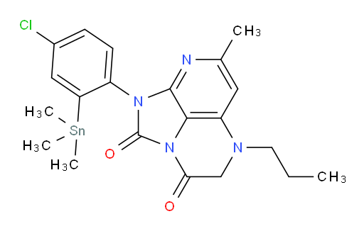 1-(4-chloro-2-(trimethylstannyl)phenyl)-7-methyl-5-propyl-4,5-dihydro-1H-1,2a,5,8-tetraazaacenaphthylene-2,3-dione