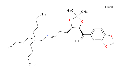 (E)-N-(3-((4R,5S)-5-(1-(苯并[d][1,3]二氧杂环戊烯-5-基)乙烯基)-2,2-二甲基-1,3-二氧杂环戊烷-4-基)丙亚基)-1-(三丁基锡基)甲胺