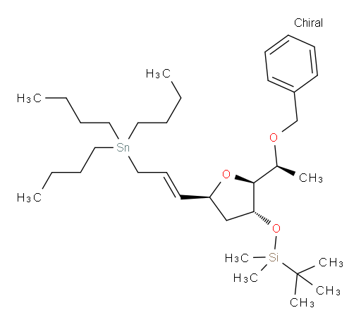 (((2S,3R,5S)-2-((S)-1-(benzyloxy)ethyl)-5-((E)-3-(tributylstannyl)prop-1-en-1-yl)tetrahydrofuran-3-yl)oxy)(tert-butyl)dimethylsilane