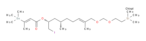 (E)-(2R,4S,E)-1-iodo-4,8-dimethyl-9-((2-(trimethylsilyl)ethoxy)methoxy)non-7-en-2-yl 3-(trimethylstannyl)but-2-enoate