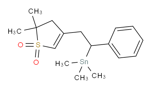 2,2-二甲基-4-(2-苯基-2-(三甲基锡基)乙基)-2,3-二氢噻吩 1,1-二氧化物