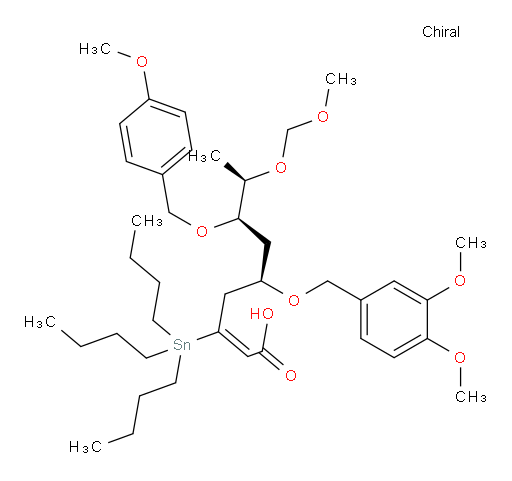 (5R,7R,8R,E)-5-((3,4-dimethoxybenzyl)oxy)-7-((4-methoxybenzyl)oxy)-8-(methoxymethoxy)-3-(tributylstannyl)non-2-enoic acid