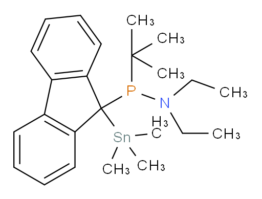 1-叔丁基-N,N-二乙基-1-(9-(三甲基锡基)-9H-芴-9-基)phosphin胺