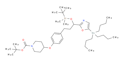 叔丁基 4-(4-(3-((叔丁基二甲基sil氧基))-3-(5-(三丁基锡基)噁唑-2-基)丙基)苯氧基)哌啶-1-甲酸酯