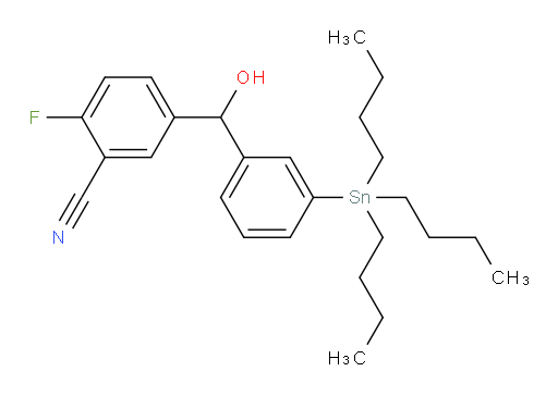 2-氟-5-(羟基(3-(三丁基锡基)苯基)甲基)苯腈