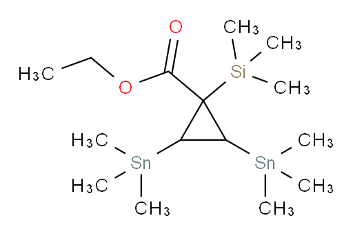 乙基 1-(三甲基硅基)-2,3-双(三甲基锡基)环丙烷甲酸酯