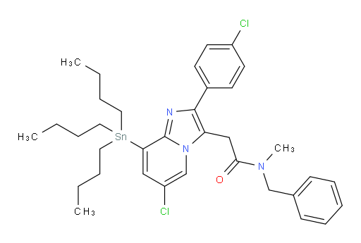 N-苄基-2-(6-氯-2-(4-氯苯基)-8-(三丁基锡基)咪唑并[1,2-a]吡啶-3-基)-N-甲基乙酰胺