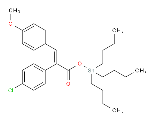 (E)-三丁基锡基 2-(4-氯苯基)-3-(4-甲氧基苯基)丙烯酸酯
