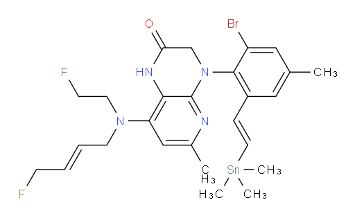 4-(2-溴-4-甲基-6-((E)-2-(三甲基锡基)乙烯基)苯基)-8-(((E)-4-氟丁-2-烯-1-基)(2-氟乙基)氨基)-6-甲基-3,4-二氢吡啶并[2,3-b]吡嗪-2(1H)-酮