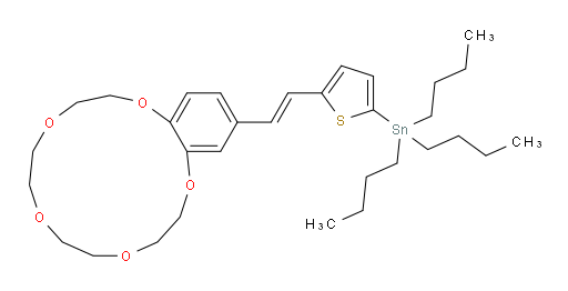 (E)-三丁基(5-(2-(2,3,5,6,8,9,11,12-八氢苯并[b][1,4,7,10,13]五氧杂环五decin-15-基)乙烯基)噻吩-2-基)锡烷