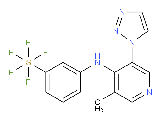3-((3-methyl-5-(1H-1,2,3-triazol-1-yl)pyridin-4-yl)amino)(pentafluoromercapto)benzene