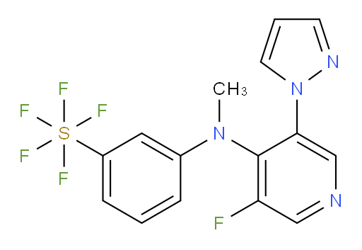 3-((3-fluoro-5-(1H-pyrazol-1-yl)pyridin-4-yl)(methyl)amino)(pentafluoromercapto)benzene