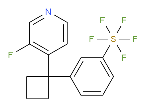 3-(1-(3-fluoropyridin-4-yl)cyclobutyl)(pentafluoromercapto)benzene