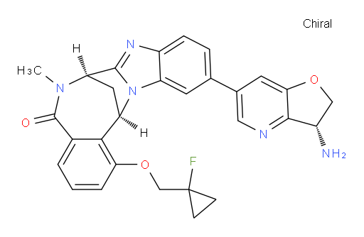 (7R,14R)-11-[(3R)-3-amino-2,3-dihydrofuro[3,2-b]pyridin-6-yl]-1-[(1-fluoro-cyclopropyl)methoxy]-6,7-dihydro-6-methyl-7,14-Methanobenzimidazo[1,2-b][2,5]benzodiazocin-5(14H)--one