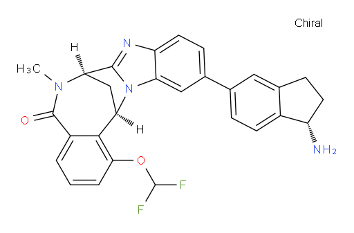 (7R,14R)-11-[(1S)-1-amino-2,3-dihydro-1H-inden-5-yl]-1-(difluoromethoxy)-6,7-dihydro-6-methyl-7,14-Methanobenzimidazo[1,2-b][2,5]benzodiazocin-5(14H)--one