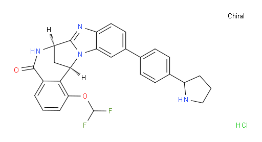 (7R,14R)-1-(difluoromethoxy)-6,7-dihydro-11-[4-(pyrrolidin-2-yl)phenyl]-7,14-Methanobenzimidazo[1,2-b][2,5]benzodiazocin-5(14H)--one HCl