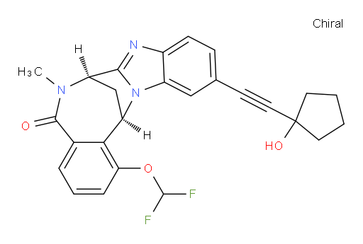 (7R,14R)-1-(difluoromethoxy)-6,7-dihydro-11-[2-(1-hydroxy-cyclopentyl)ethynyl]-6-methyl-7,14-Methanobenzimidazo[1,2-b][2,5]benzodiazocin-5(14H)--one