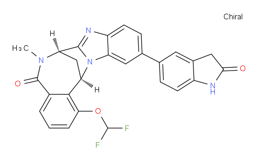 (7R,14R)-1-(difluoromethoxy)-11-(2,3-dihydro-2-oxo-1H-indol-5-yl)-6,7-dihydro-6-methyl-7,14-Methanobenzimidazo[1,2-b][2,5]benzodiazocin-5(14H)--one