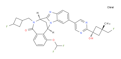 (7R,14R)-1-(difluoromethoxy)-6-((3-fluorocyclobutyl)methyl)-11-(2-((1s,3S)-3-(fluoromethyl)-1-hydroxy-3-methylcyclobutyl)pyrimidin-5-yl)-6,7-dihydro-7,14-methanobenzo[f]benzo[4,5]imidazo[1,2-a][1,4]diazocin-5(14H)-one