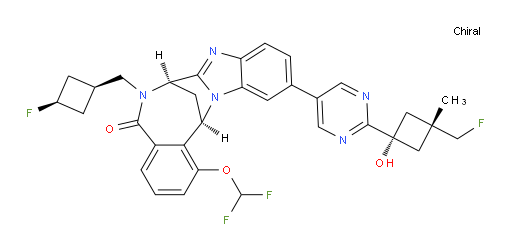 (7R,14R)-1-(difluoromethoxy)-6-(((1s,3S)-3-fluorocyclobutyl)methyl)-11-(2-((1s,3S)-3-(fluoromethyl)-1-hydroxy-3-methylcyclobutyl)pyrimidin-5-yl)-6,7-dihydro-7,14-methanobenzo[f]benzo[4,5]imidazo[1,2-a][1,4]diazocin-5(14H)-one