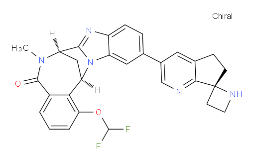 (7R,14R)-1-(difluoromethoxy)-11-((R)-5',6'-dihydrospiro[azetidine-2,7'-cyclopenta[b]pyridin]-3'-yl)-6-methyl-6,7-dihydro-7,14-methanobenzo[f]benzo[4,5]imidazo[1,2-a][1,4]diazocin-5(14H)-one