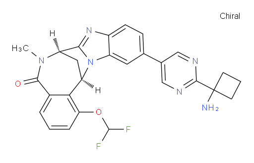 (7R,14R)-11-[2-(1-aminocyclobutyl)-pyrimidin-5-yl]-1-(difluoromethoxy)-6,7-dihydro-6-methyl-7,14-Methanobenzimidazo[1,2-b][2,5]benzodiazocin-5(14H)--one
