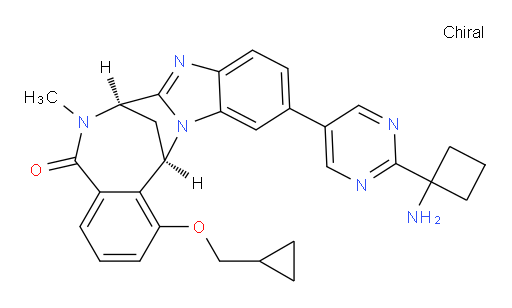 (7R,14R)-11-[2-(1-aminocyclobutyl)-pyrimidin-5-yl]-1-(cyclopropylmethoxy)-6,7-dihydro-6-methyl-7,14-Methanobenzimidazo[1,2-b][2,5]benzodiazocin-5(14H)--one