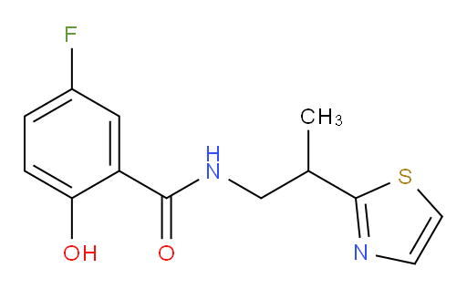 5-fluoro-2-hydroxy-N-(2-(thiazol-2-yl)propyl)benzamide