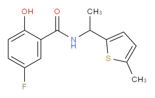 5-fluoro-2-hydroxy-N-(1-(5-methylthiophen-2-yl)ethyl)benzamide