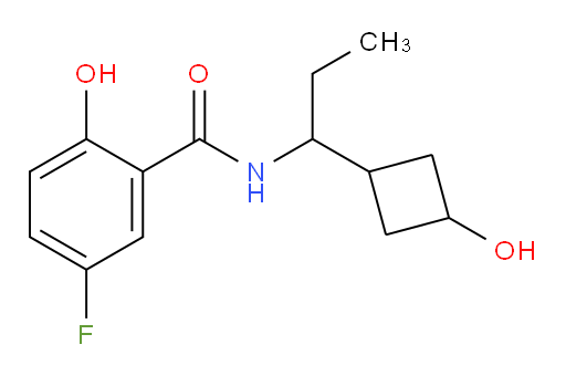 5-fluoro-2-hydroxy-N-(1-(3-hydroxycyclobutyl)propyl)benzamide